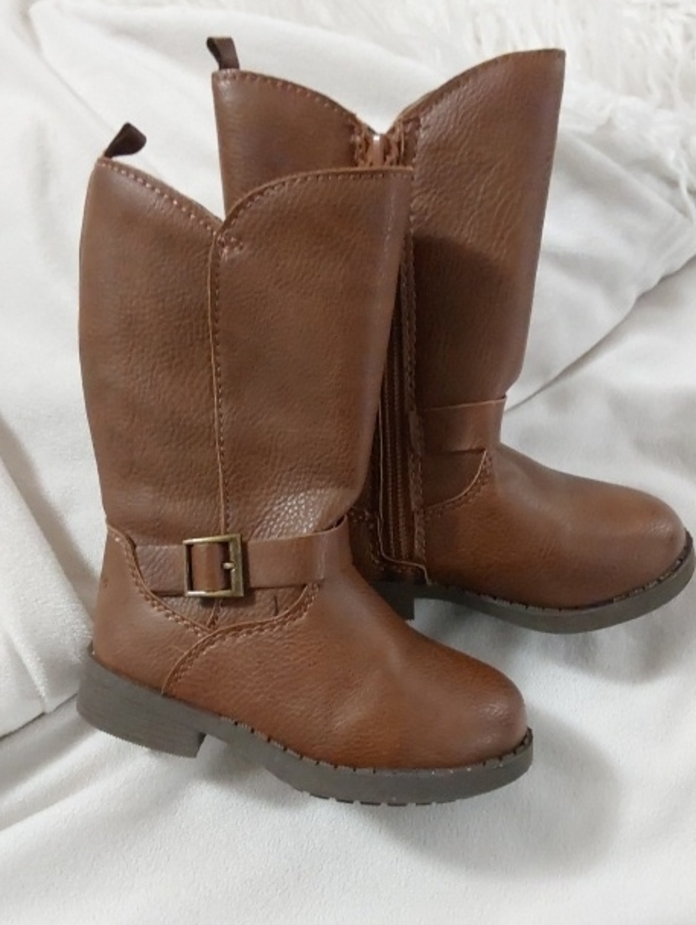 OshKosh B'gosh Brown Kids Faux Leather Mid-Calf Boots